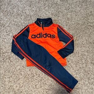 Adidas Bold Orange and Navy Tracksuit